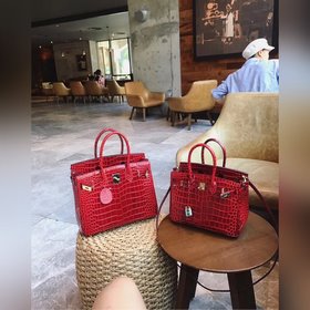 Hermès Платина с крокодиловым узором ~ бордовый Артикул： 02096188