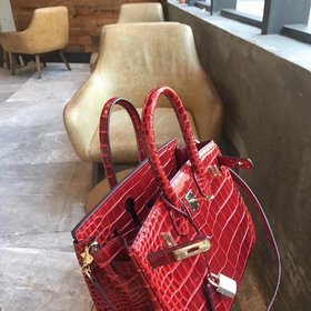 Hermès Платина с крокодиловым узором ~ бордовый Артикул： 02096188