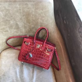 Hermès Платина с крокодиловым узором ~ бордовый Артикул： 02096188