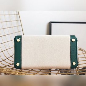 Hermès Сумка Hermes из платинового канваса с кожаной отделкой Ко