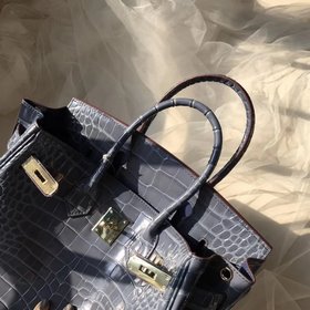 Hermès Платиновый крокодил ~ темно-синий Артикул： 0209618800 (25
