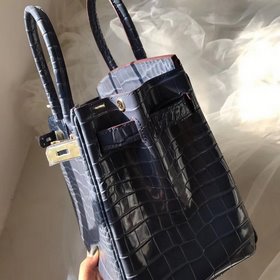 Hermès Платиновый крокодил ~ темно-синий Артикул： 0209618800 (25