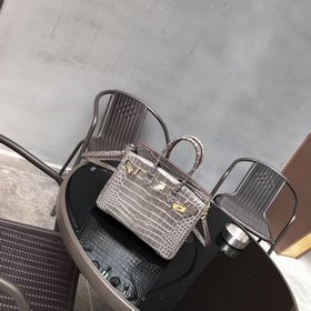 Hermès Платиновый крокодил ~ темно-серый Артикул： 0209618800 (25