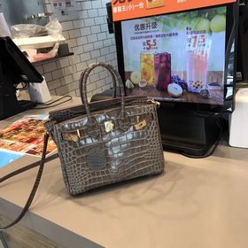 Hermès Платиновый крокодил ~ темно-серый Артикул： 0209618800 (25