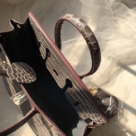 Hermès Платиновый крокодил ~ темно-серый Артикул： 0209618800 (25