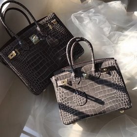 Hermès Платиновый крокодил ~ темно-серый Артикул： 0209618800 (25