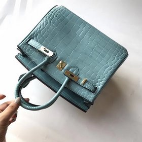 Hermès Платиновый крокодил ~ Озерный синий Артикул： 0209618800 (