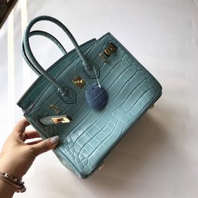 Hermès Платиновый крокодил ~ Озерный синий Артикул： 0209618800 (
