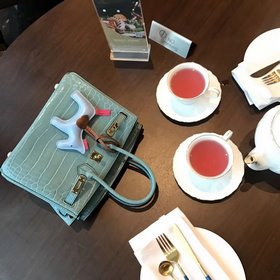 Hermès Платиновый крокодил ~ Озерный синий Артикул： 0209618800 (