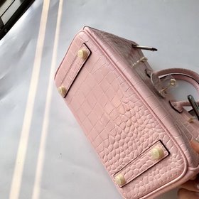 Hermès Платиновый крокодил ~ Розовый Артикул： 0209618800 (25 см)