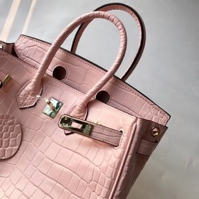 Hermès Платиновый крокодил ~ Розовый Артикул： 0209618800 (25 см)