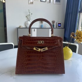 Hermès [Кэлли с крокодиловым узором] Высококачественная кожа с у