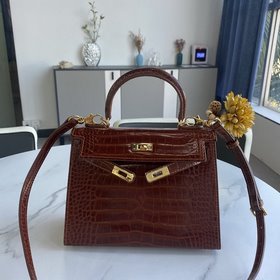 Hermès [Кэлли с крокодиловым узором] Высококачественная кожа с у