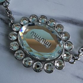 Miumiu Улучшенная версия, цепочка из 9K стеклянных кристаллов, мо