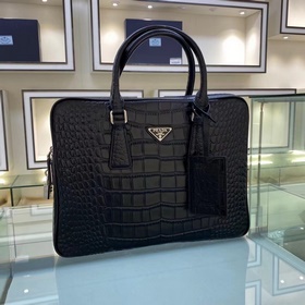 Prada Модель： 2VE368 Черный портфель с крокодиловым узором Импор