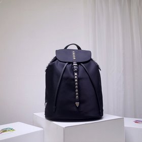 Prada Новый рюкзак с заклепками Одиночная кожаная ручка, регули