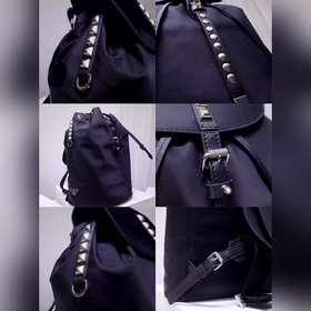 Prada Новый рюкзак с заклепками Одиночная кожаная ручка, регули