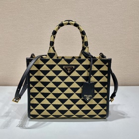 Prada Вышитая ткань сумка-тоут Модель： 1BA354 Средний размер с д