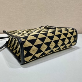 Prada Вышитая ткань сумка-тоут Модель： 1BA354 Средний размер с д