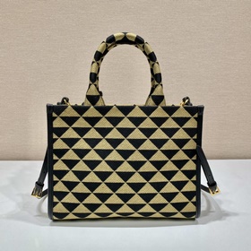 Prada Вышитая ткань сумка-тоут Модель： 1BA354 Средний размер с д