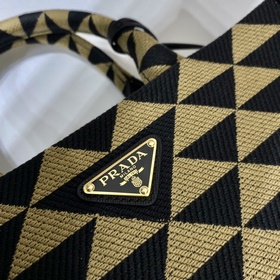 Prada Вышитая ткань сумка-тоут Модель： 1BA354 Средний размер с д