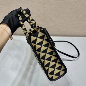 Prada Вышитая ткань сумка-тоут Модель： 1BA354 Средний размер с д