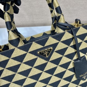 Prada Вышитая ткань сумка-тоут Модель： 1BA354 Средний размер с д