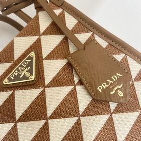 Prada Вышитая ткань Тоут-баг Артикул： 1BA355 Маленький размер с 