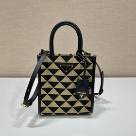 Prada Вышитая ткань Тоут-баг Артикул： 1BA355 Маленький размер с