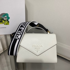 Новая сумка через плечо PRADA, модель： 1BD317. Кожаная сумка с из