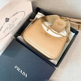 Prada Самая популярная сумка Hobo 3 в 1 (полностью из кожи) Сумка