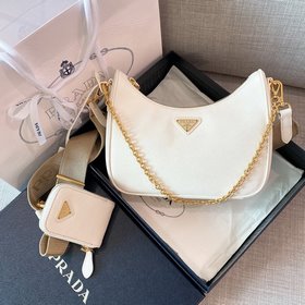 Prada Самая популярная сумка Hobo 3 в 1 (полностью из кожи) Сумка
