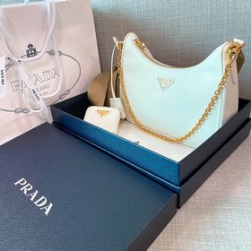 Prada Самая популярная сумка Hobo 3 в 1 (полностью из кожи) Сумка