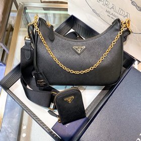 Prada Самая популярная сумка Hobo 3 в 1 (полностью из кожи) Сумка