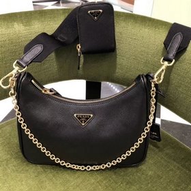 Prada Самая популярная сумка Hobo 3 в 1 (полностью из кожи) Сумка