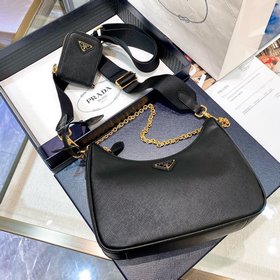 Prada Самая популярная сумка Hobo 3 в 1 (полностью из кожи) Сумка