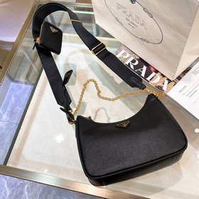Prada Самая популярная сумка Hobo 3 в 1 (полностью из кожи) Сумка