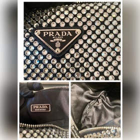 Prada Сумка с треугольным дизайном и блестящими стразами Артикул