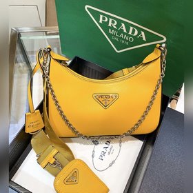 Prada Самая популярная сумка Hobo 3 в 1 (полностью из кожи) Сумка