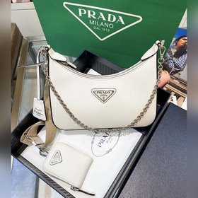 Prada Самая популярная сумка Hobo 3 в 1 (полностью из кожи) Сумка