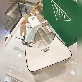 Prada Самая популярная сумка Hobo 3 в 1 (полностью из кожи) Сумка