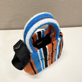 PRADA Вышитая сумка-тоут Артикул： 1BA343 Вышитый ворс Эта сумка-
