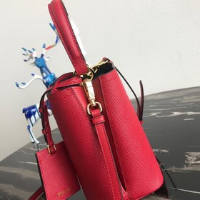 Модель Prada： 1BA217 (мини-размер) Сумка-бочка из кожи Saffiano К