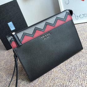 PRADA Новая модель сумки, артикул： 2NE009, черный/красный, новейш
