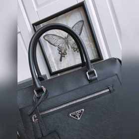 Модель PRADA： 2VG046 Мужская сумка из импортной кожи Saffano Двой