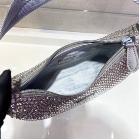 Prada  Сумка Hobo с блестящими стразами Модель： 1NE515 Самая кра