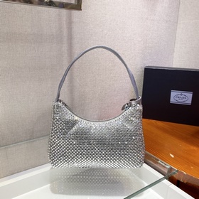 Prada  Сумка Hobo с блестящими стразами Модель： 1NE515 Самая кра