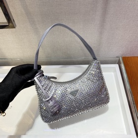 Prada  Сумка Hobo с блестящими стразами Модель： 1NE515 Самая кра