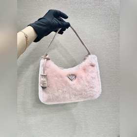 PRADA Пушистая сумка Hobo, обновленная версия/козья шерсть Эта с