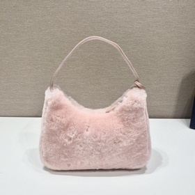 PRADA Пушистая сумка Hobo, обновленная версия/козья шерсть Эта с